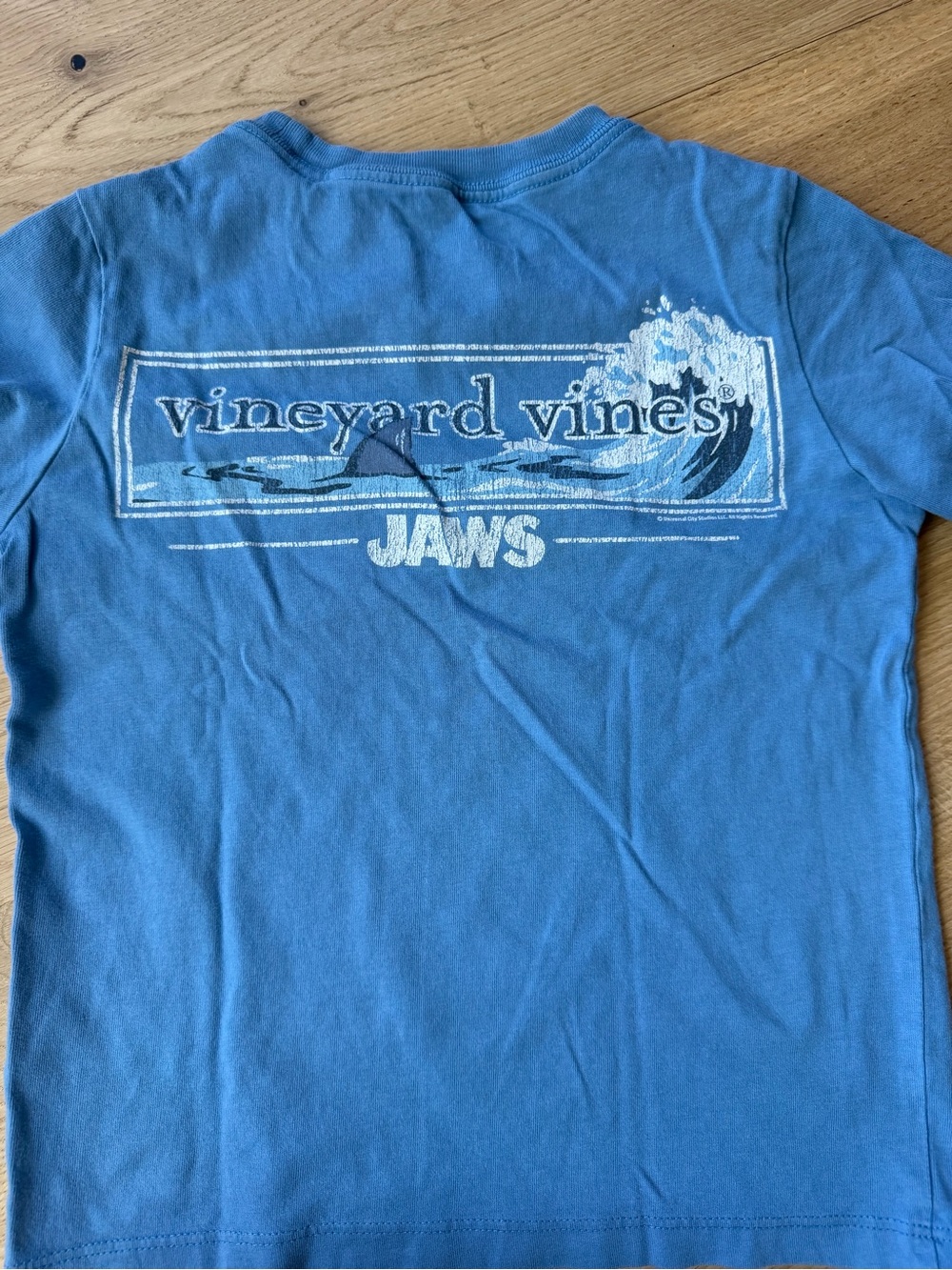 Vineyard Vines JAWS Pocket Tee Boys Size 5 Blue Shark Shirt